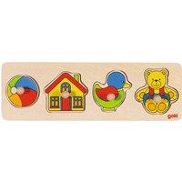 Goki Wooden 4 Piece Toy Themed Lift Out Puzzle | Size: 1 Pack