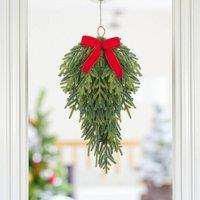 Garden Greatness Hanging Pine Bow Teardrop Swag Decoration in Green | Size: 1 Pack