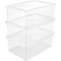 Keeeper Set of 3 Storage Boxes 11 Litre with Lid & Air Control System in Clear