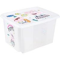 Keeeper Peppa Pig Turn Around Stackable Box with Lid 30 Litre Natural Transparent in Clear