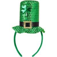 tectake St Patrick's Day Green Shamrock Mini Top Hat