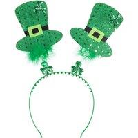 tectake St Patrick's Day Top Hat Headband With Feathers in Green
