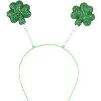 tectake St Patrick's Day Glittery Shamrocks Headband in Green