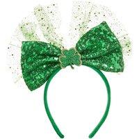 tectake St Patrick's Day Bow Headband With Sequins in Green