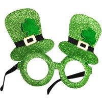 tectake St Patrick's Day Glasses With Top Hats in Green