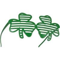 tectake St Patrick's Day Striped Shamrock Glasses in Green