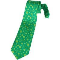 tectake St Patrick's Day Tie With Shamrocks & Writing in Green