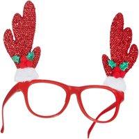 tectake Novelty Reindeer Glasses With Antlers in Red