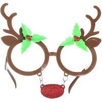 tectake Novelty Reindeer & Leaves Glasses in Brown