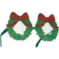 tectake Christmas Wreath Novelty Glasses With Bow