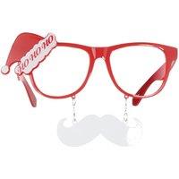 tectake Father Christmas Novelty Glasses With Moustache in Red