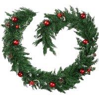 tectake Christmas Garland - Artificial, With Baubles, Pine Cones & Berries
