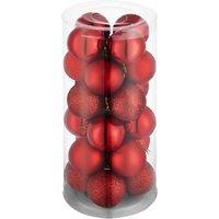 tectake Christmas Baubles - 24-Piece Set In Red