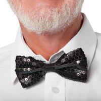 tectake Sequin Bow Tie in Black