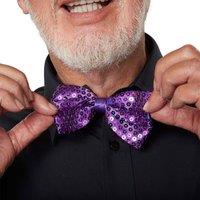 tectake Sequin Bow Tie in Purple