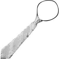 tectake Sequin Tie in Silver