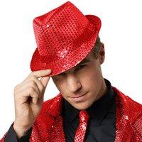 tectake Party Hat With Sequins in Red