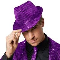 tectake Party Hat With Sequins in Purple