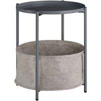 tectake Bedside Table Canterbury in Dark Grey