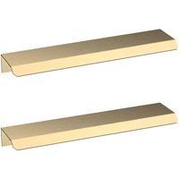 Nes Home Brushed Brass Handles for Vanity With Fixing Pair in Gold
