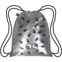 LOQI 10L Drawstring Backpack Gym Bag in Silver