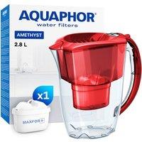 Aquaphor Amethyst 2.8 Litre Water Filter Jug in Red with 1 x Maxfor+ filter | Size: 2.5L