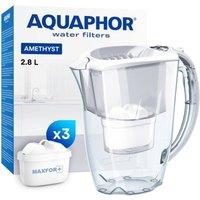 Aquaphor Amethyst 2.8 Litre Water Filter Jug in White with 3 x Maxfor+ filter | Size: 2.5L