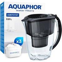 Aquaphor Amethyst 2.8 Litre Water Filter Jug in Black with 3 x Maxfor+ filter | Size: 2.5L