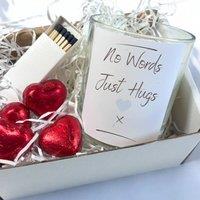 Aye Do Gifts No Words Just Hugs Candle Gift Set | Thinking of You Gift in White | Size: 1 Pack