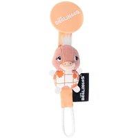 Les Deglingos Pacifier Clip - Pomelos the Ostrich in Peach