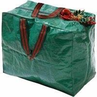 MANTRARAJ 46cm Large Gift Wrap Xmas Christmas Decoration Storage Bag Heavy Duty Zip Bag With Carry Handles in Green