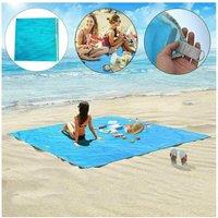 MANTRARAJ Sand Proof Beach Blanket Picnic Blanket, Extra Large No Sand Outdoor Picnic Beach Mat in Blue