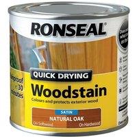 Ronseal Woodstain Quick Dry Satin Natural Oak 250Ml