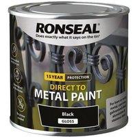 Ronseal Direct to Metal Paint Black Gloss 250ml
