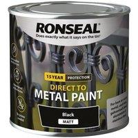 Ronseal Direct to Metal Paint Black Matt 250ml