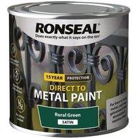 Ronseal Direct to Metal Paint Rural Green Satin 250ml