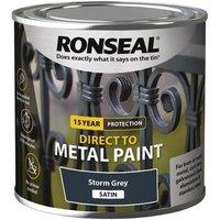 Ronseal Direct to Metal Paint Storm Grey Satin 250ml