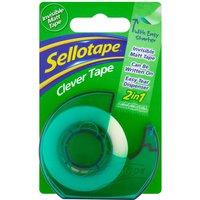 Sellotape Invisible Matt Tape with Easy Starter & Clever Tape Dispenser, 25 m in Green