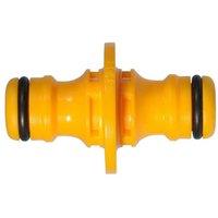 Hozelock 2291 Double Male Connector 12.5Mm (1/2In) in Yellow