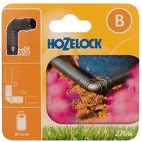 Hozelock 2766 90 Elbow Connector 13mm (Pack 5) in Yellow