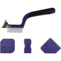 Vitrex Grout Silicone Remover & Finishing Kit Metal Scraper Brush Profiling Tool in Black