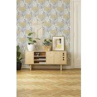Fresco Lykkes Tree Ochre Floral Wallpaper in Yellow | Size: 10000mm x 520mm