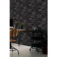 Fresco White/Grey House Industrial Brick Paste the Paper Wallpaper in Black