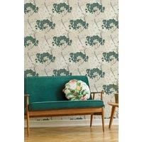 Fresco Lykkes Tree Ochre Floral Wallpaper in Green | Size: 10000mm x 520mm