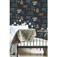 Fresco Game Over Black & Multicolour Wallpaper | Size: 10000mm x 520mm