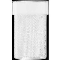 LSA Wicker Collection Mouth Blown Glass Container with Lid H24.5cm in Clear