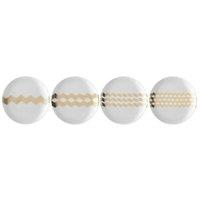 LSA Chevron Teaplate 16cm Gold Assorted Set of 4 in White