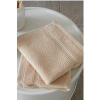 Catherine Lansfield 'Zero Twist' Face Cloth Pair in Natural