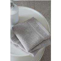 Catherine Lansfield 'Zero Twist' Face Cloth Pair in Silver