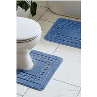Catherine Lansfield 'Armoni' Bath Mat & Ped Set in Blue